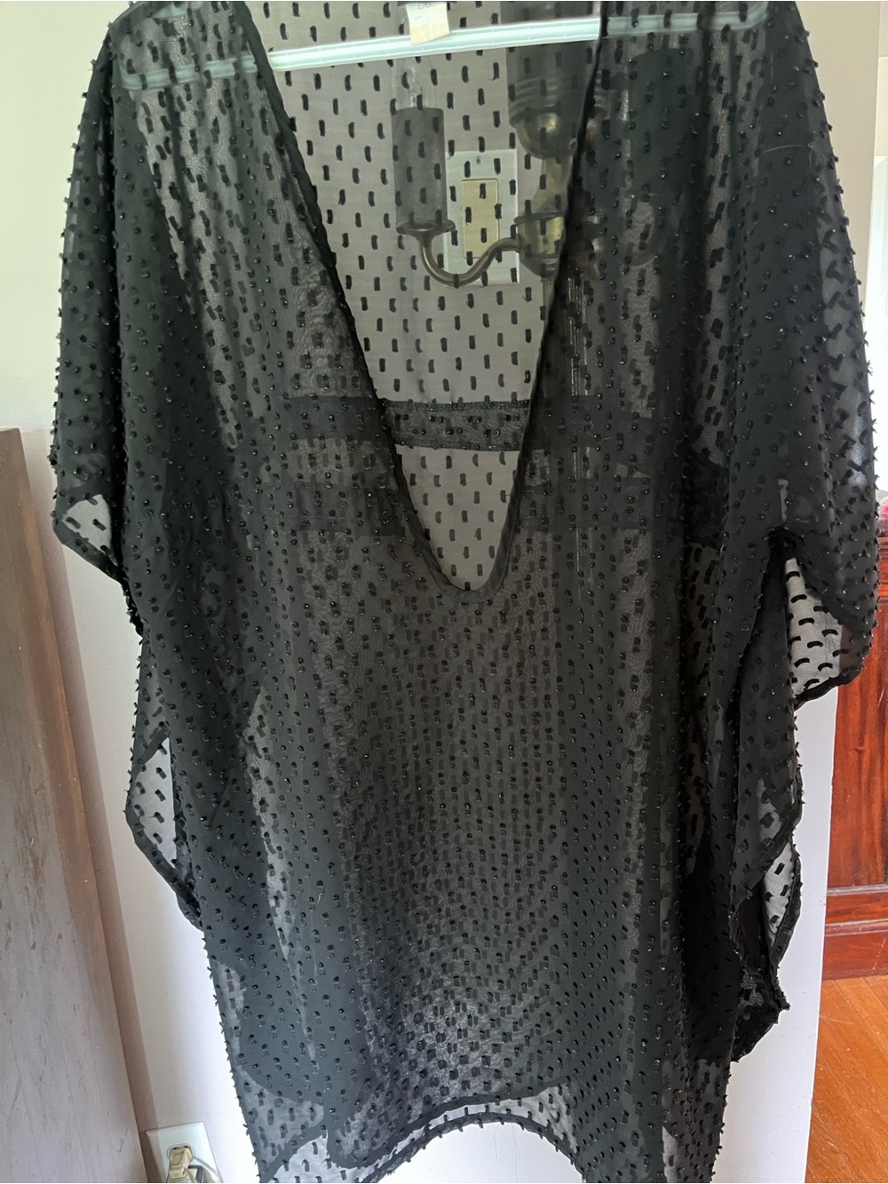Cover Me Black Sheer V-Neck Swim Cover-Up